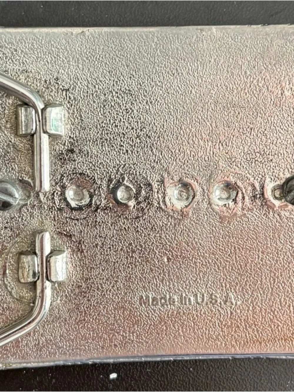 Vintage Silver-Tone Western Belt Buckle with Eisenhower Coin Accent